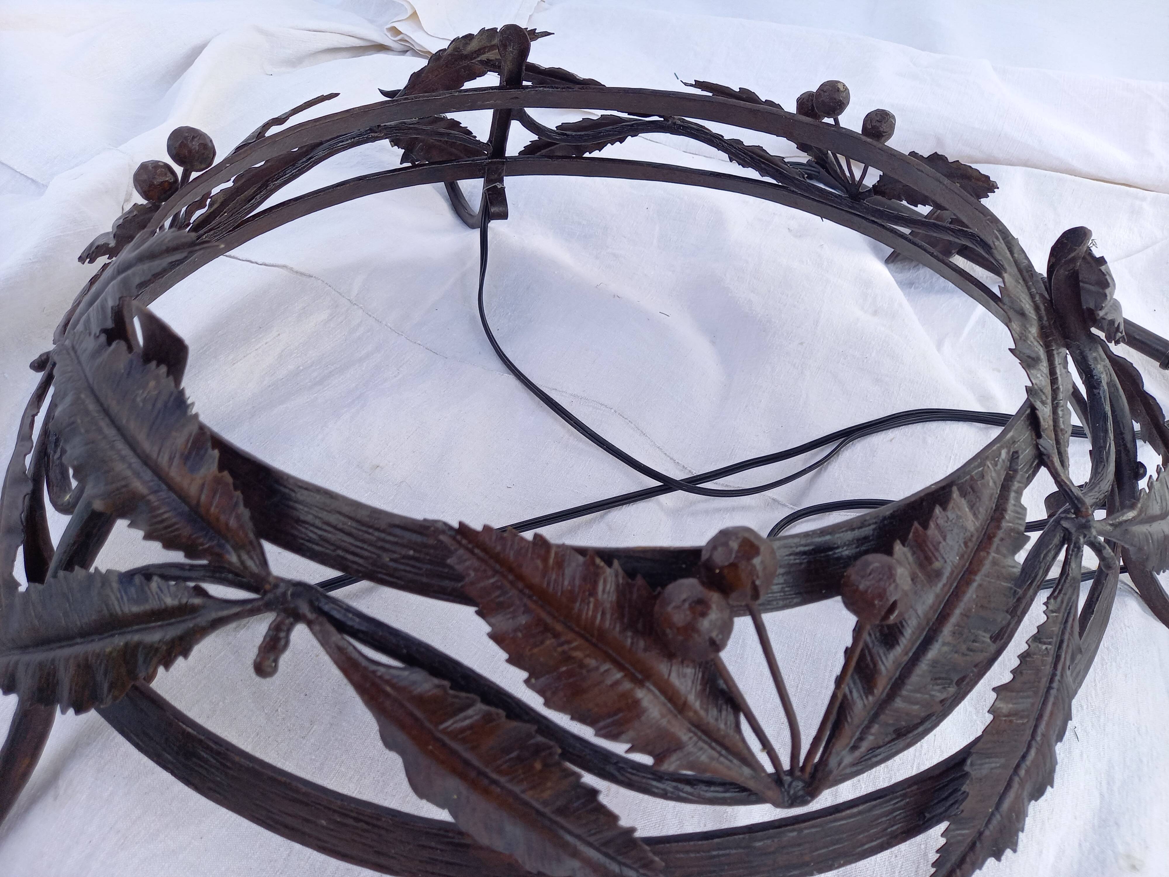 Wrought iron ceiling chandelier mount