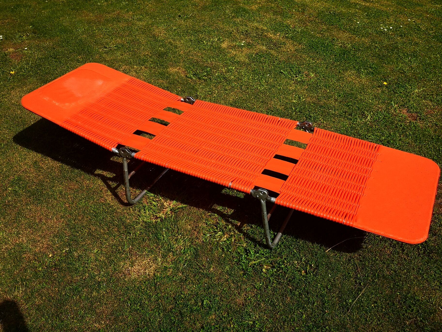 KURZ deckchair vintage year 60/70 orange scoubidou