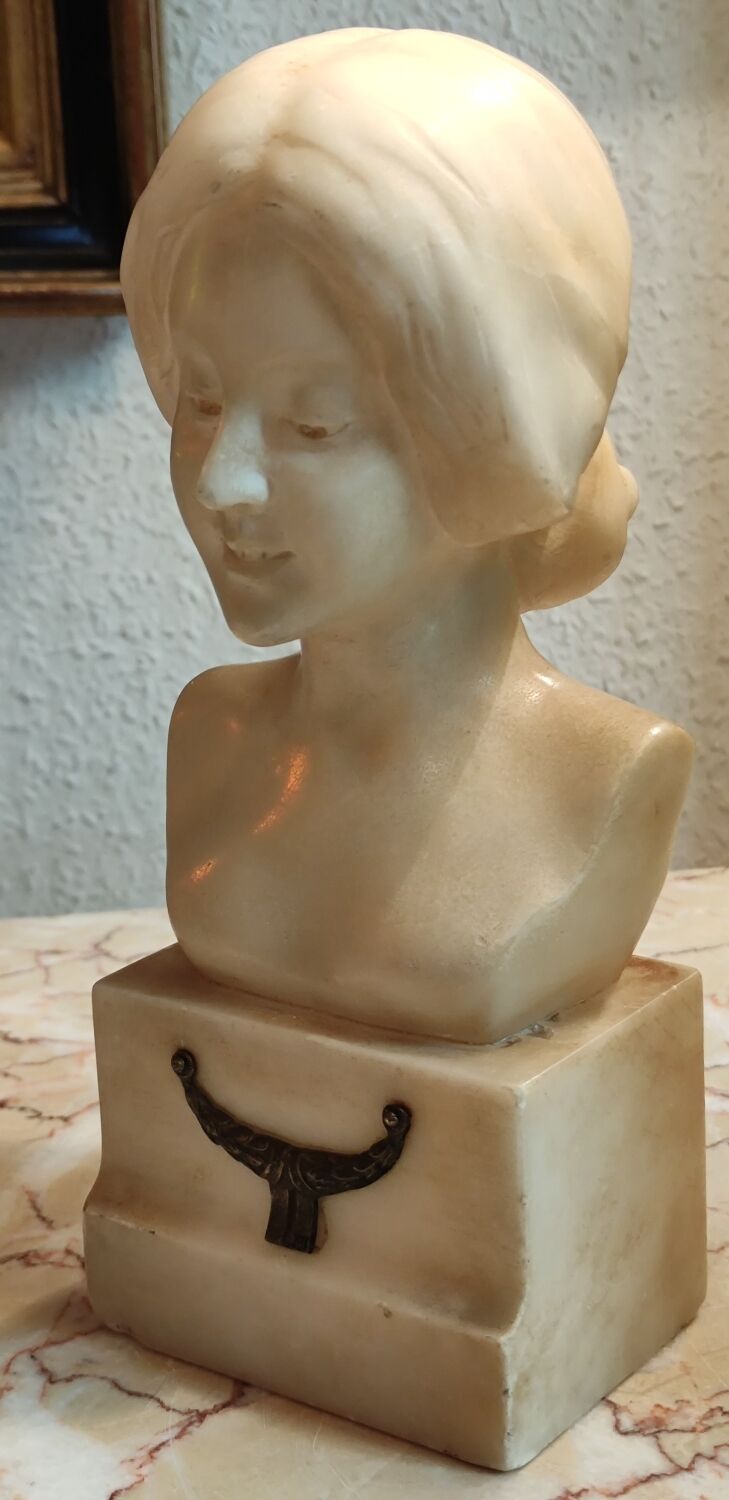 Bust of a woman in alabaster