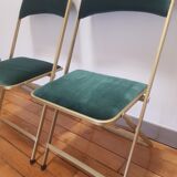 Set of 2 folding velvet chairs
