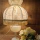 white bedside lamp with lace and opaline bohemian chic