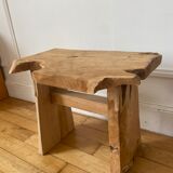Low stool in raw wood