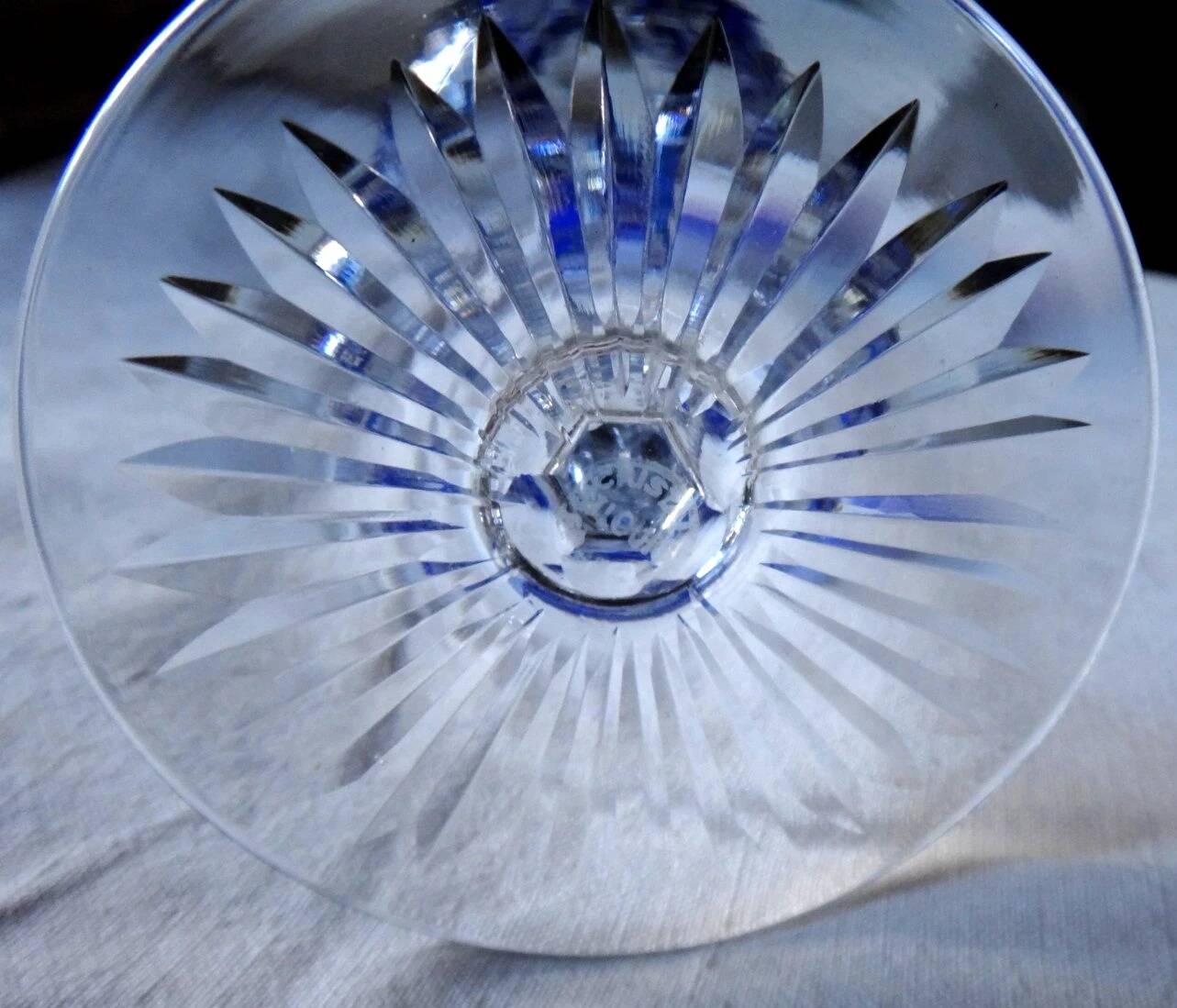 SAINT LOUIS 6 RHINE ROEMER WINE GLASSES SHAPE 229 DOUBLE CRYSTAL - 19.5 c