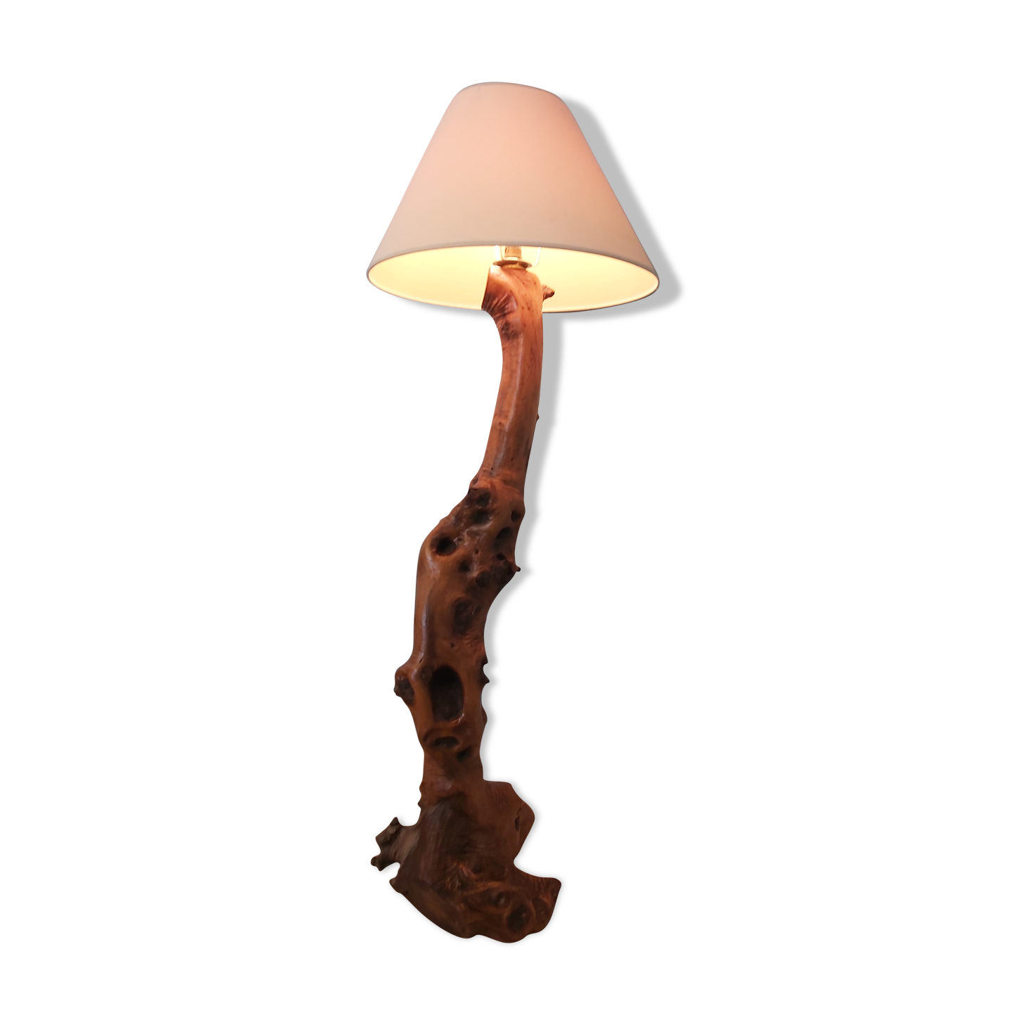 Vintage olive wood lamppost