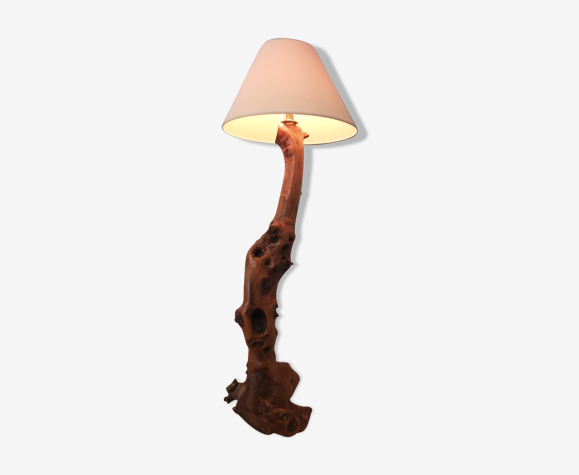 Lampadaire vintage bois d'olivier