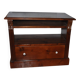 Antique brown pine TV cabinet, carved, with drawer and shelves, traditional style (1890-1919)