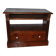 Antique brown pine TV cabinet, carved, with drawer and shelves, traditional style (1890-1919)
