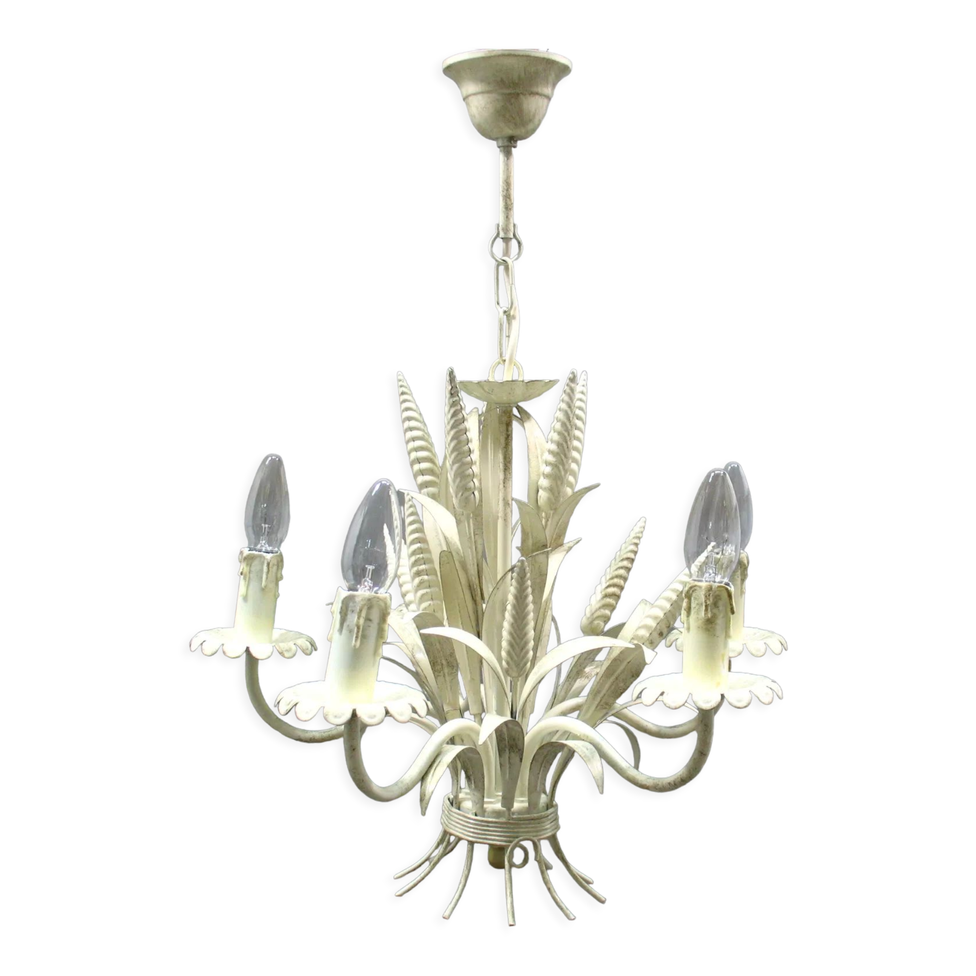 Lustre floral Hollywood Regency, années 1970