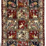 Unique handmade Persian Bakhtiar rug in wool 148x100cm