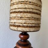 60s turned wood wool lamp