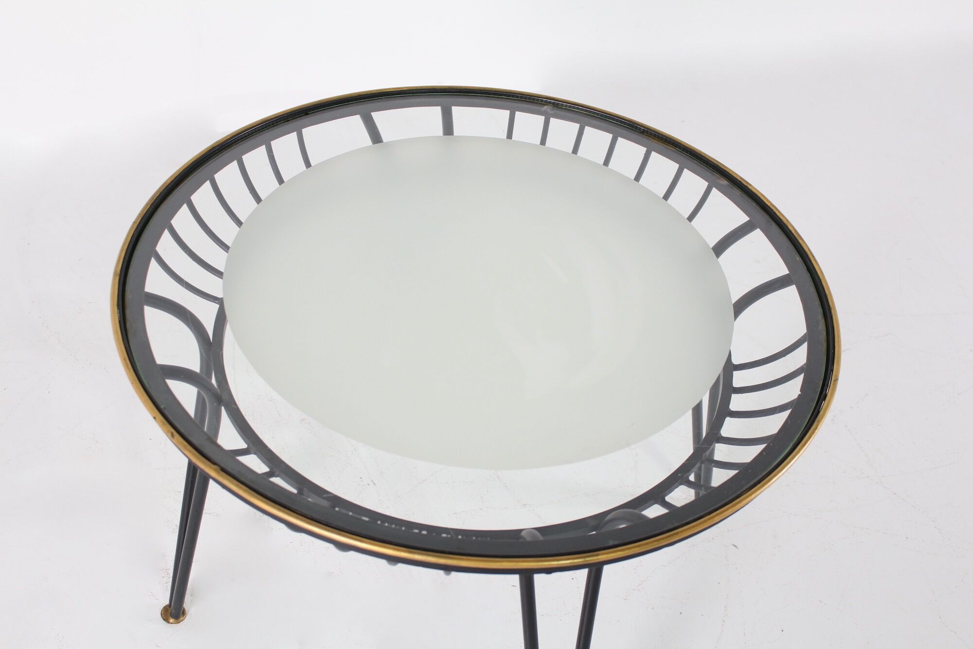 Modernist wrought iron coffee table