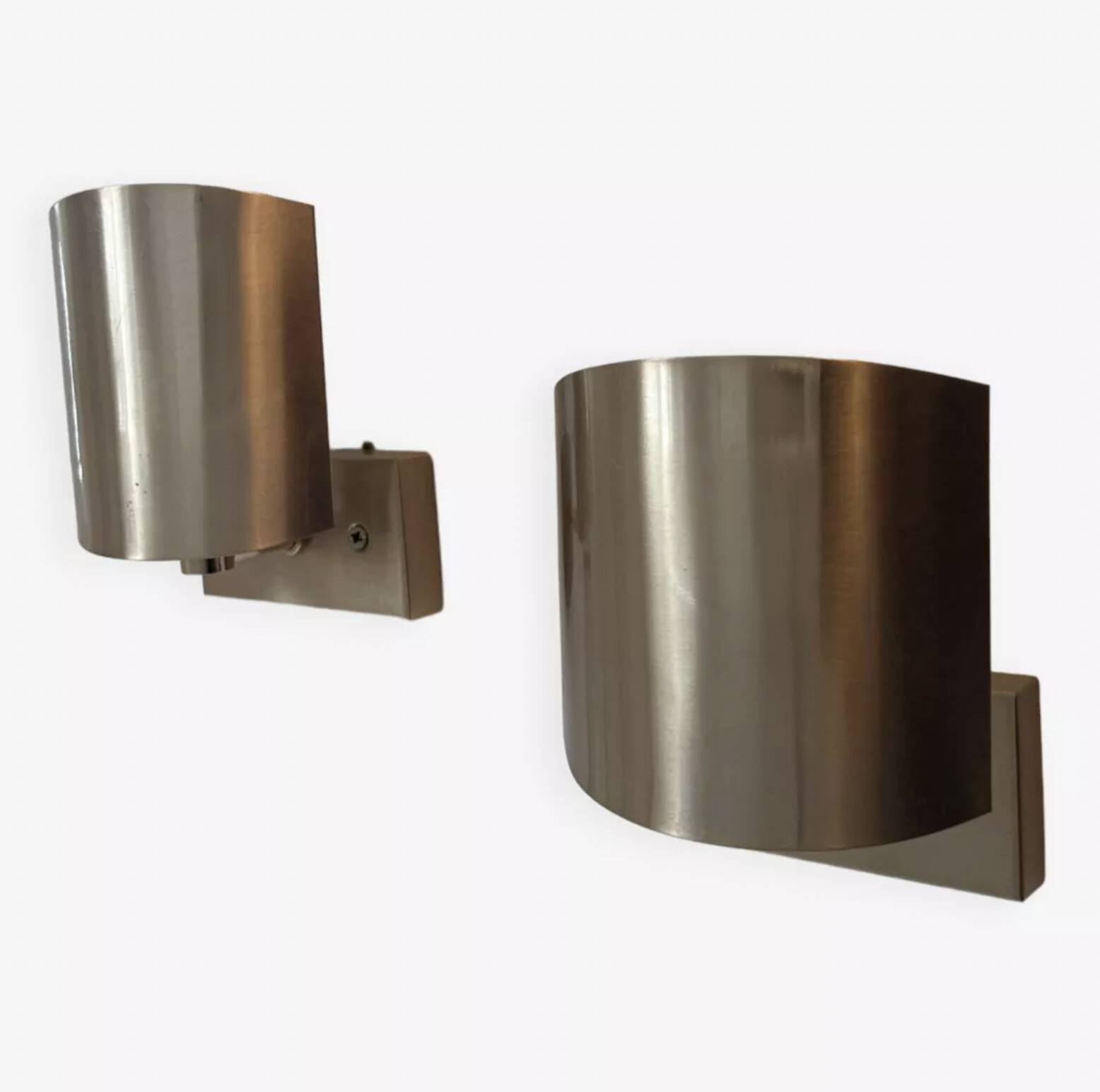 Set of 7 brass wall lights