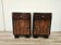 Art Decò bedside tables in walnut burl with pink glass top