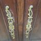 Old vintage wooden low cabinet
