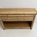 commode /console en bambou vintage