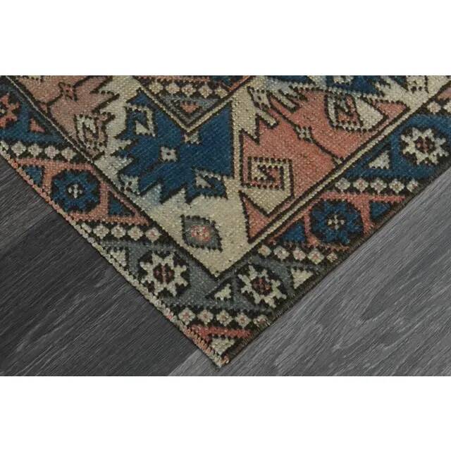 1970s Vintage Turkish Handmade Wool & Cotton Pink Area Rug