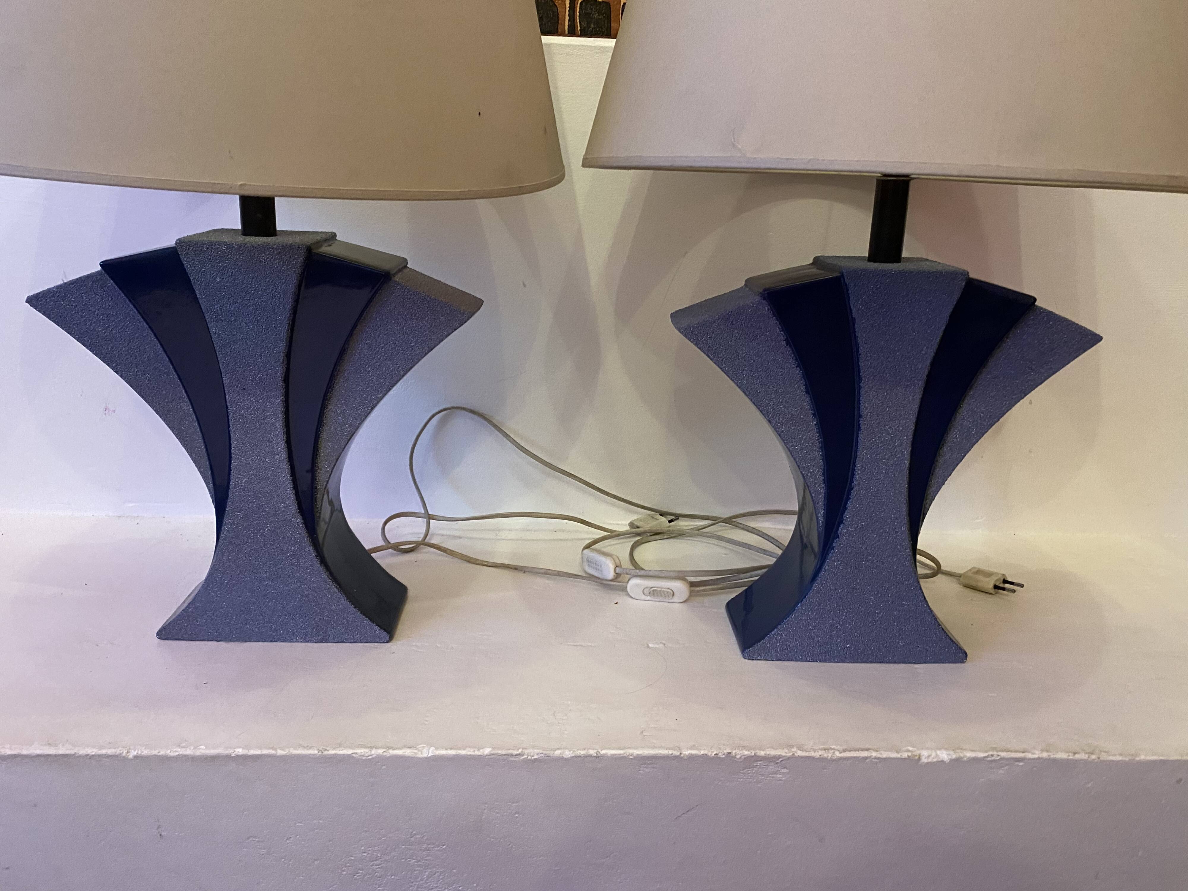 Pair of ceramic lamps