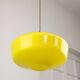 Mid-Century Italian Brass and Yellow Glass Pendant Lamp