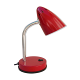 Lampe de bureau rouge vintage années 80 en métal avec bras articulé