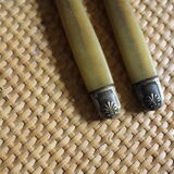 Lot 6 knives Ferrules flower shell blade bakelite steel