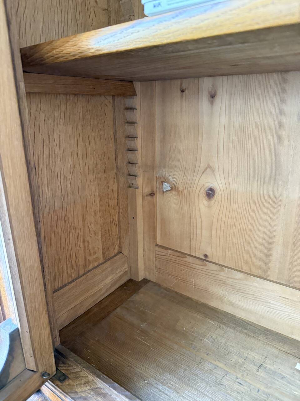 Antique XL Napoleonic oak glass bookcase, 19th century