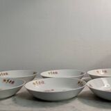 Porcelain deep plates with floral decoration