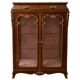 Support display cabinet from the Napoleonic III era in mahogany, gilded bronze, and white marble.