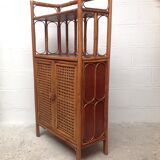 Vintage wood sideboard and rattan canning