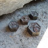 4 Old Cast Iron Weights For Scales