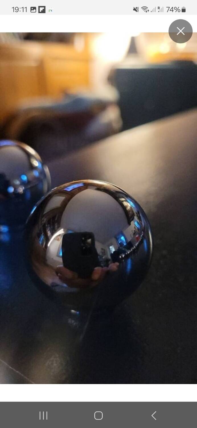 2 chrome brass furniture knobs