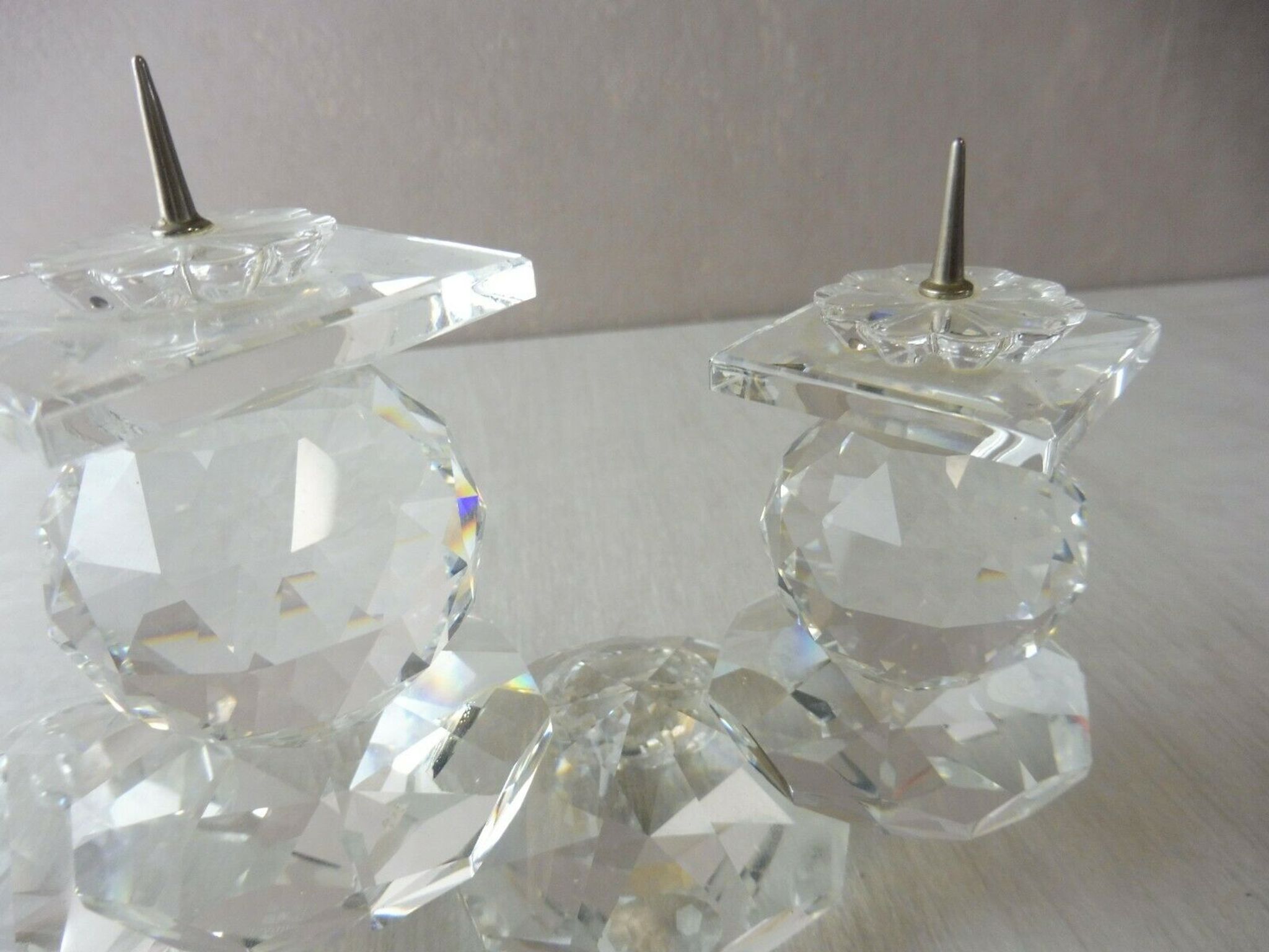 Candle holders with 3 candles, made of Swarovski crystal