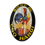 Enamelled plate beer coq hardi