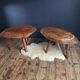 Brutalist tripod coffee tables, vintage furniture