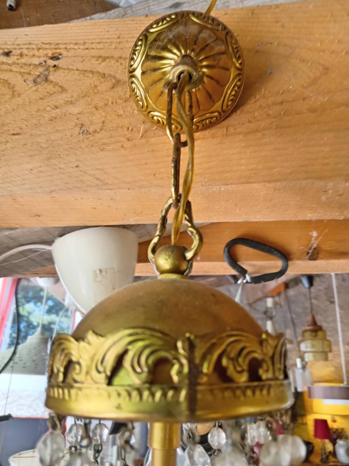 Hot air balloon chandelier with tassels