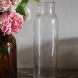 Vase Antique bottle Clear glass fine bubbles vase