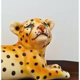 Jeune léopard en céramique italienne vintage – Années 1970