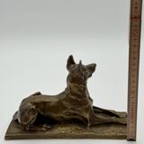 Bronze sculpture "German Shepherd" by Charles Virion (1865-1946)