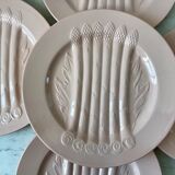 Set of 5 villeroy & boch pink asparagus plates in 50-60s