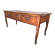 Antique solid cherry farmhouse table with 3 drawers and 2 pulls