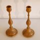 Pair of Scandinavian wooden candle holders