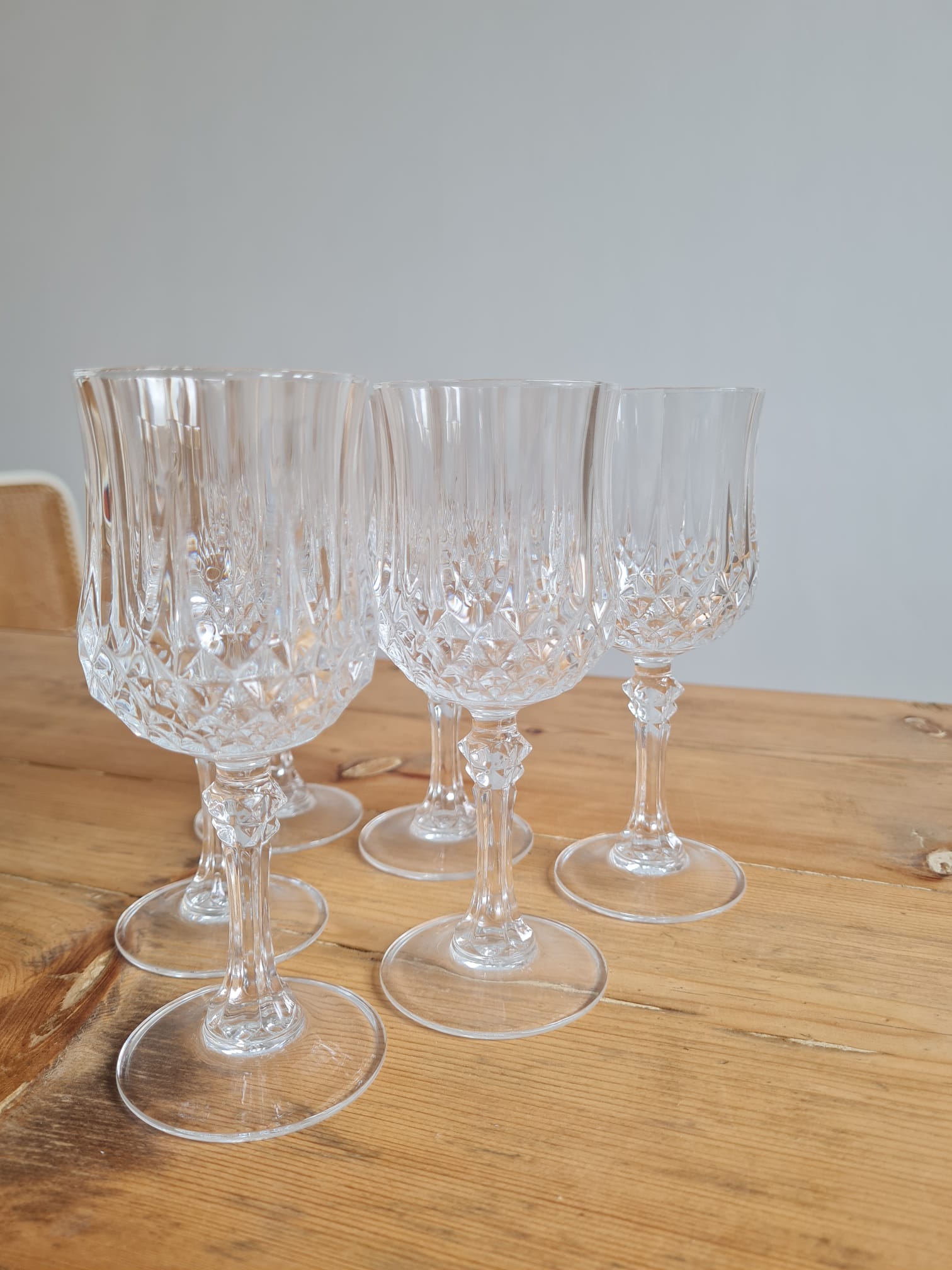 service of 6 Longchamp crystal wine glasses