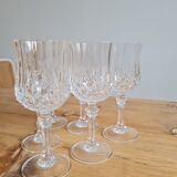 service of 6 Longchamp crystal wine glasses
