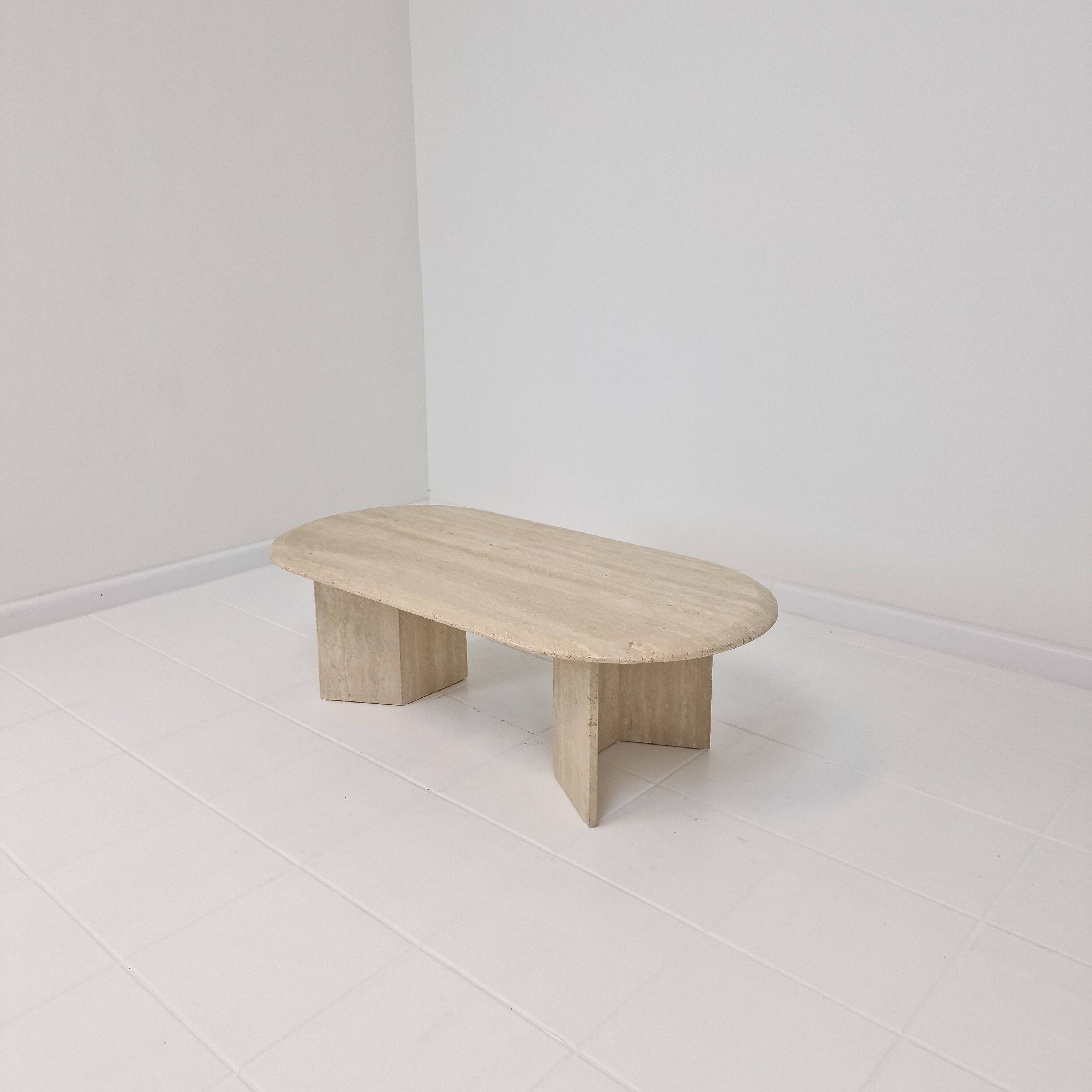 Travertine Coffee or Side Table, Italy 1980s
