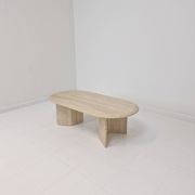 Travertine Coffee or Side Table, Italy 1980s