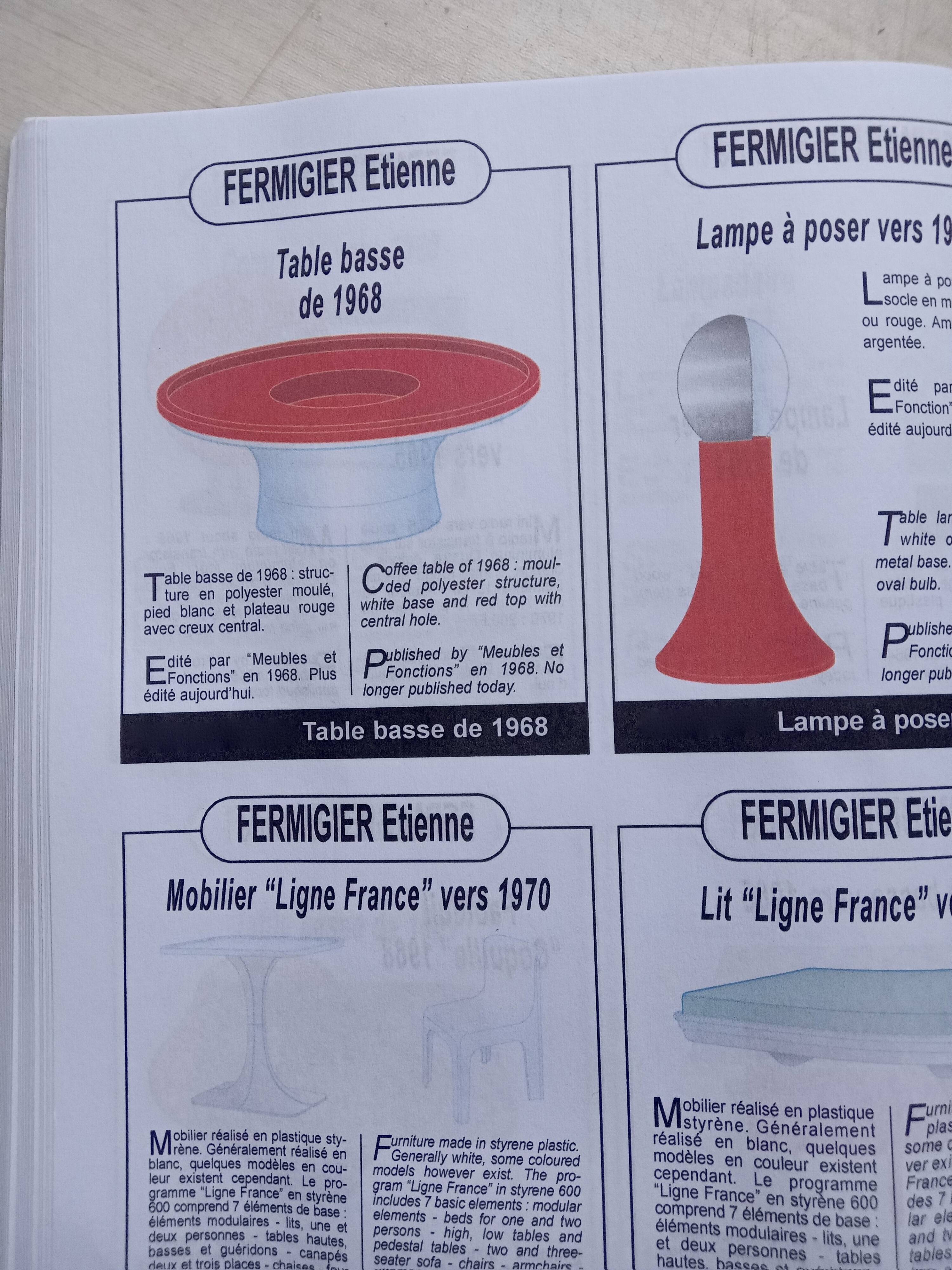 Coffee table by Etienne Fermigier. published by Meubles et Functions. France, 1968