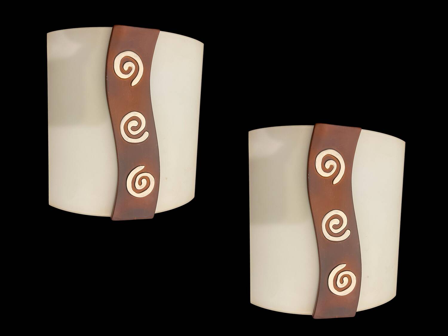 Glass Sconces with Spiral Decor