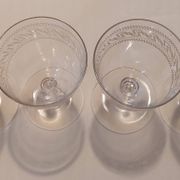 4 Blown crystal glasses