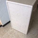 Off-white rattan chest of drawers