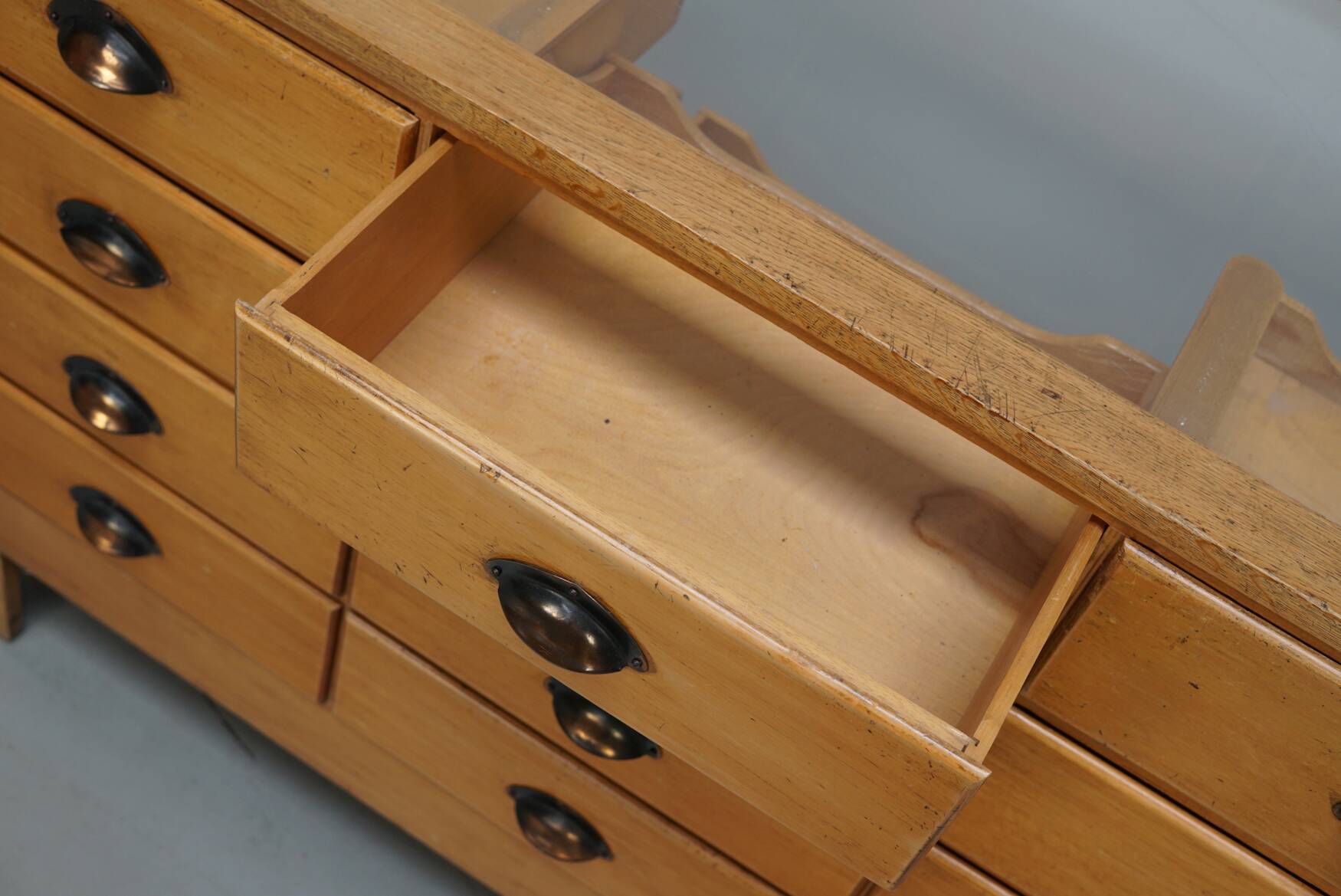 Antique Shop Counter in English Beech, circa 1920-1930