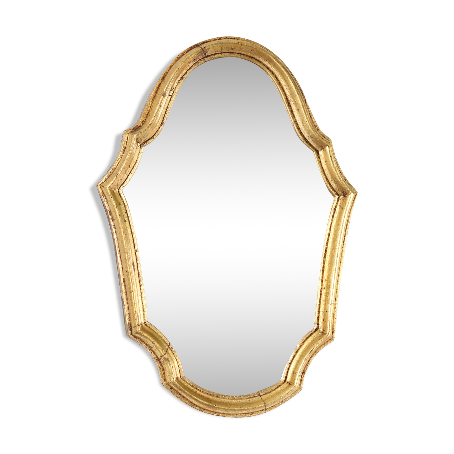 Gilded wooden mirror - 32x22 cm